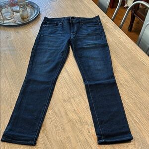 PAIGE Skyline Skinny Indigo Blue High-Rise Straight Jeans